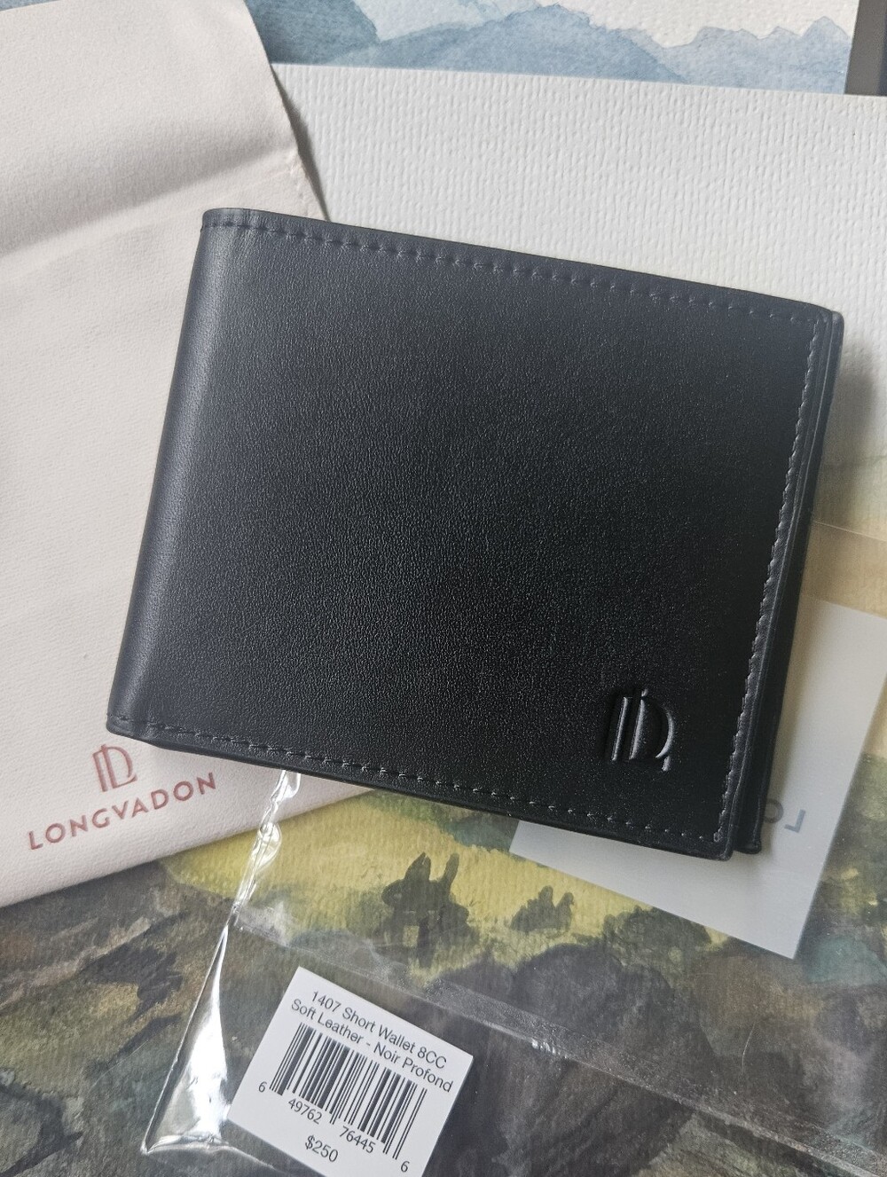 Longvadon Short Leather Wallet Retail $250